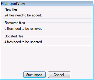 Files to process in the file import